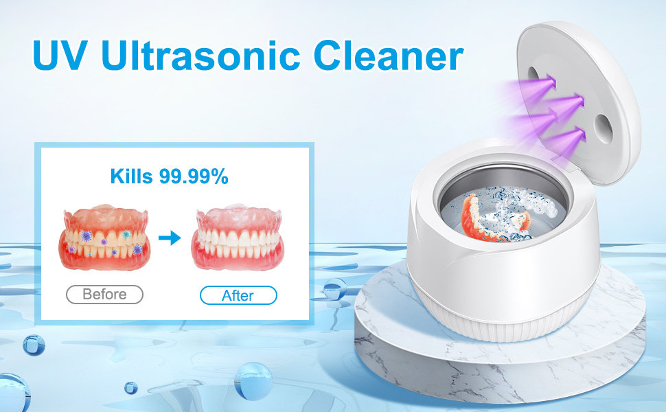 45KHz UV Ultrasonic Retainer Denture Cleaner